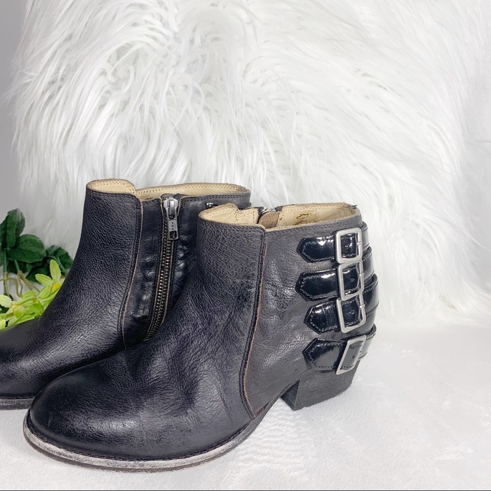 H by Hudson Black Leather booties made in Portugal